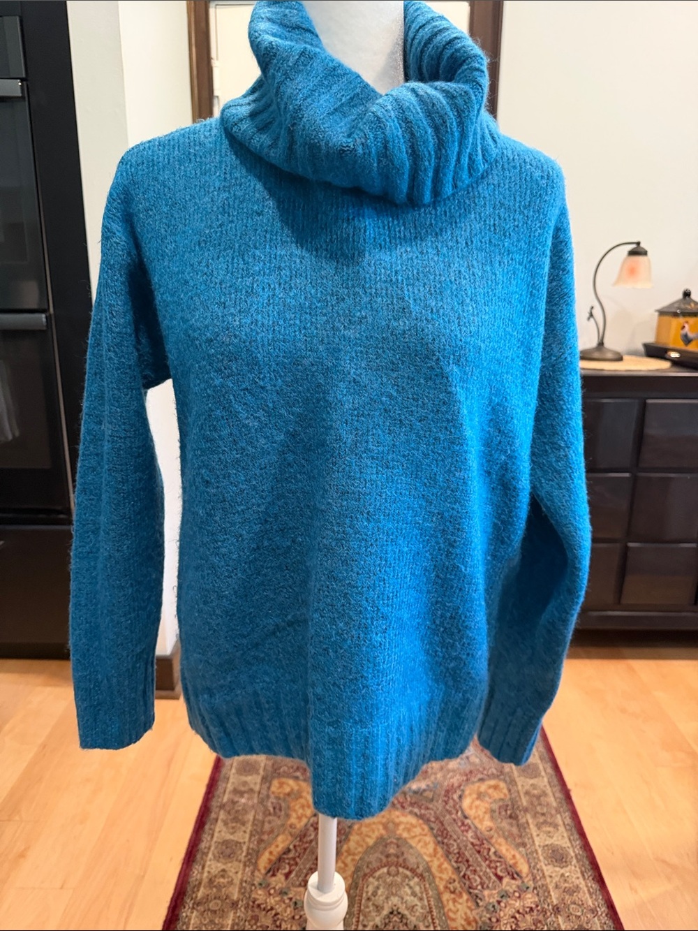 LOFT Teal Cowl-Neck Sweater